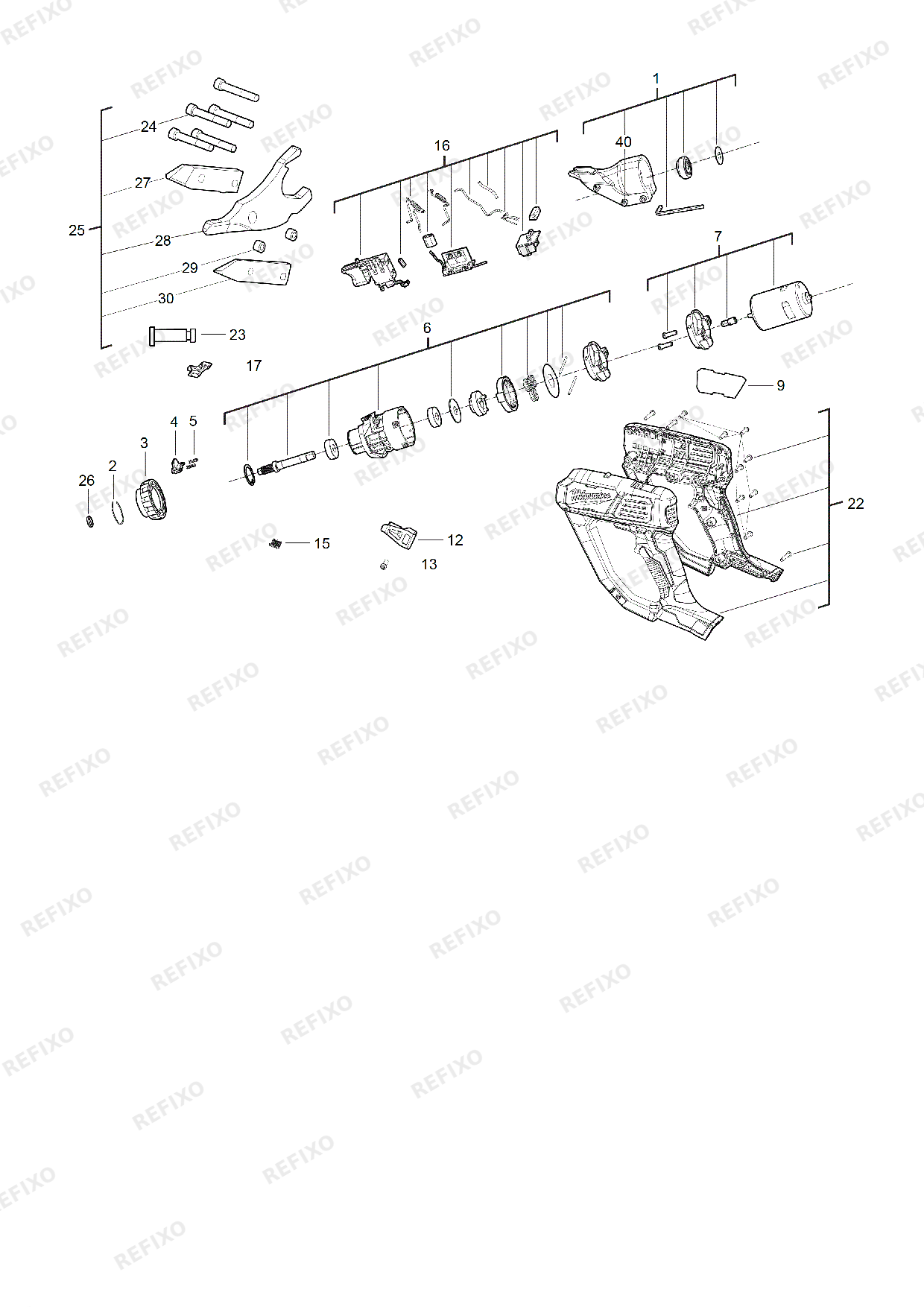 Деталировка MILWAUKEE M18BMS12 0 4933447925 4000447926 — схема запчастей в разборе