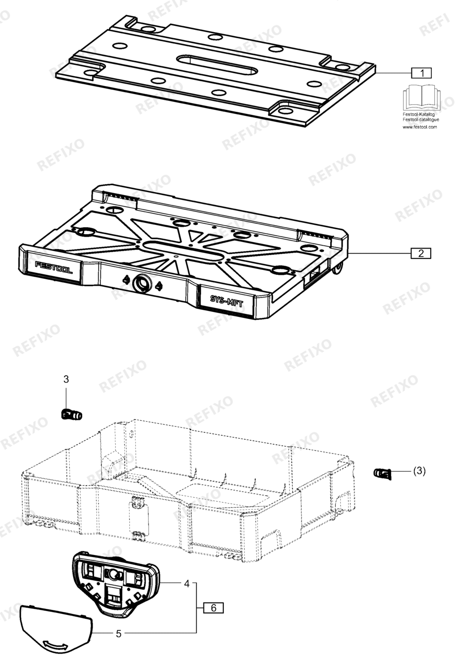 Деталировка Festool SYSTAINER T-LOC SYS-MFT - SYSTAINER T-LOC SYS-MFT 500076 — схема запчастей в разборе