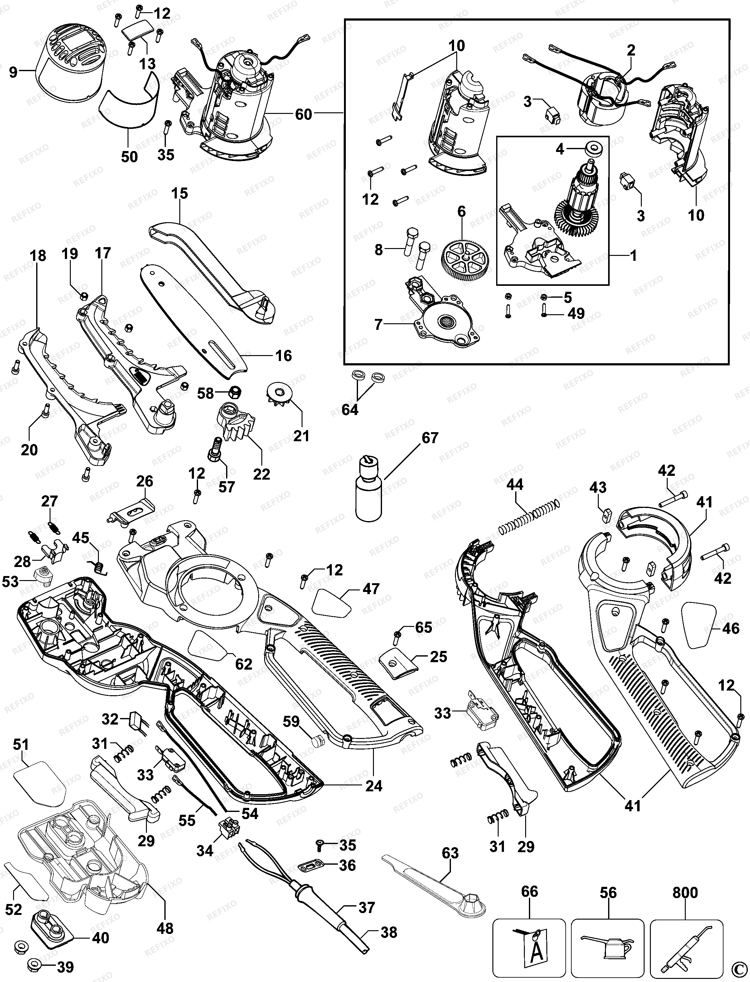Black&Decker ЦЕПНОЙ СУЧКОРЕЗ GK1050 — схема запчастей