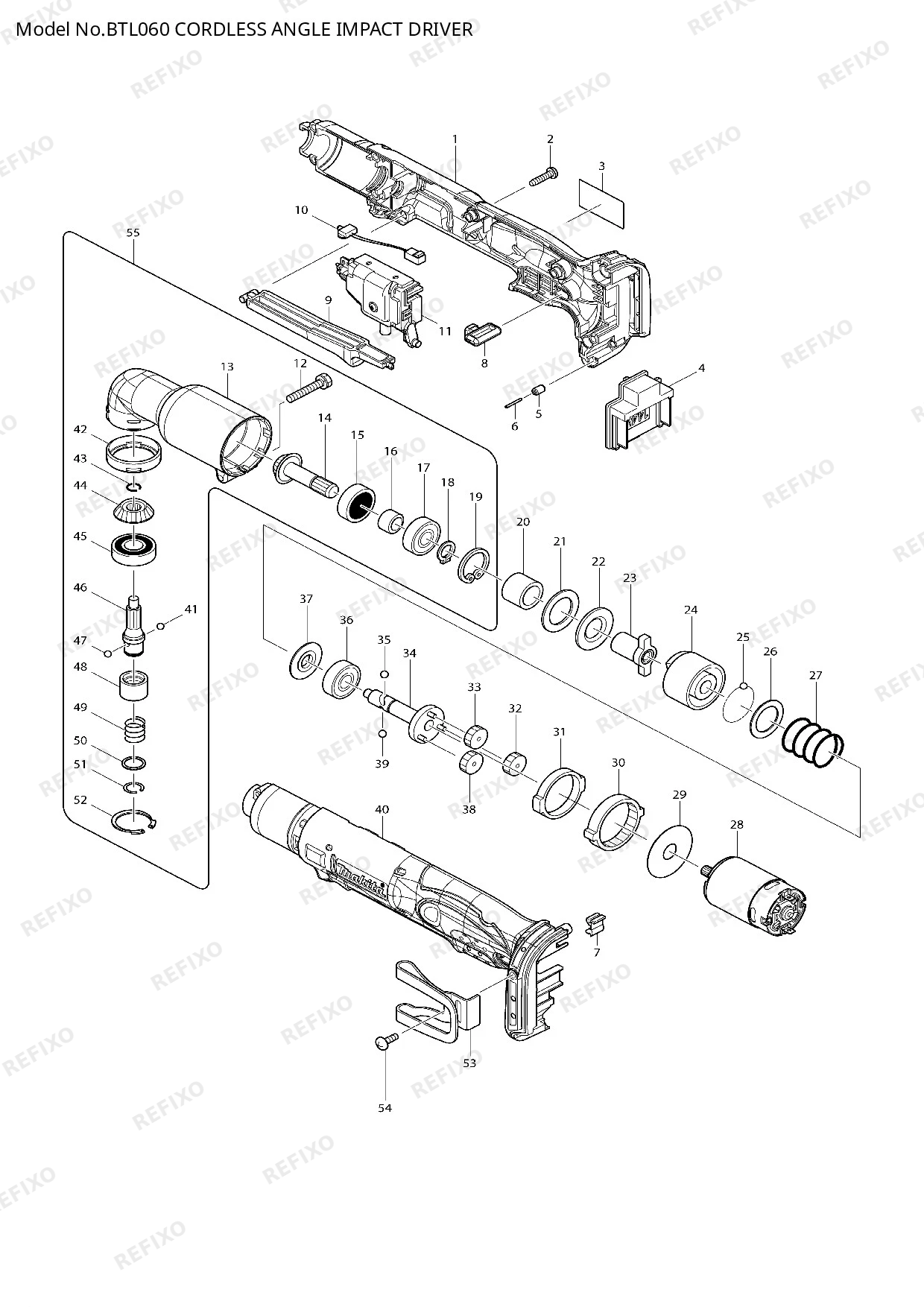 Деталировка MAKITA BTL060 — схема запчастей в разборе