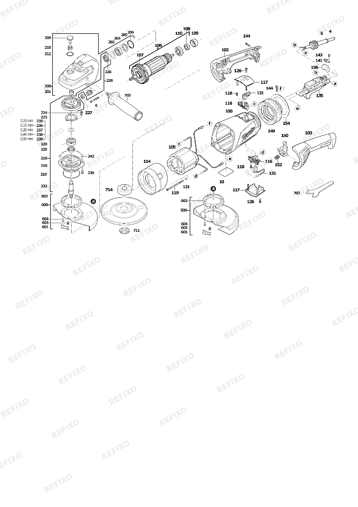 Деталировка MILWAUKEE AGV24 230GE 4933402330 4000476859 — схема запчастей в разборе