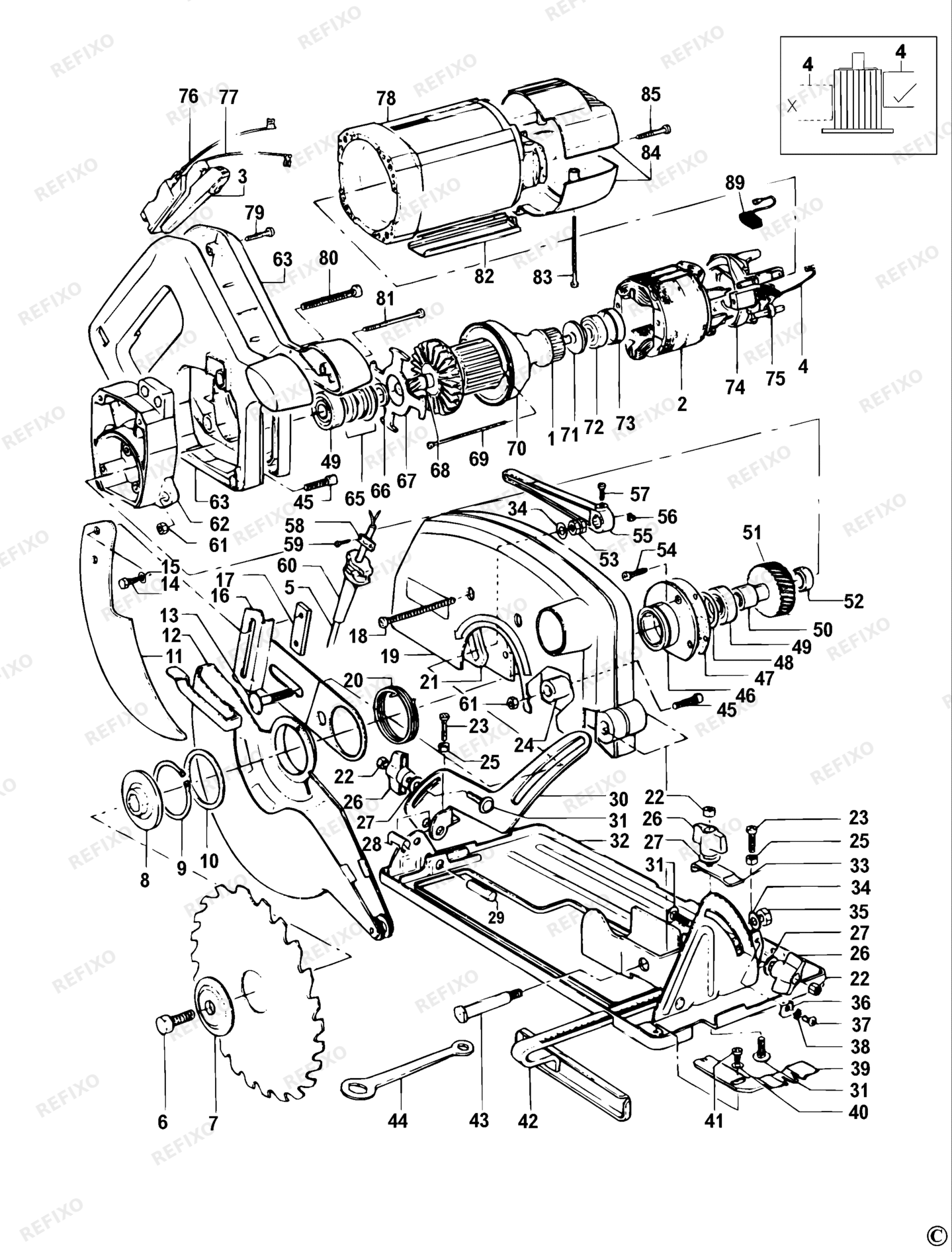 Деталировка DeWalt DW383-DE TYPE 1 KREISSGE DW383-DE DW383 — схема запчастей в разборе