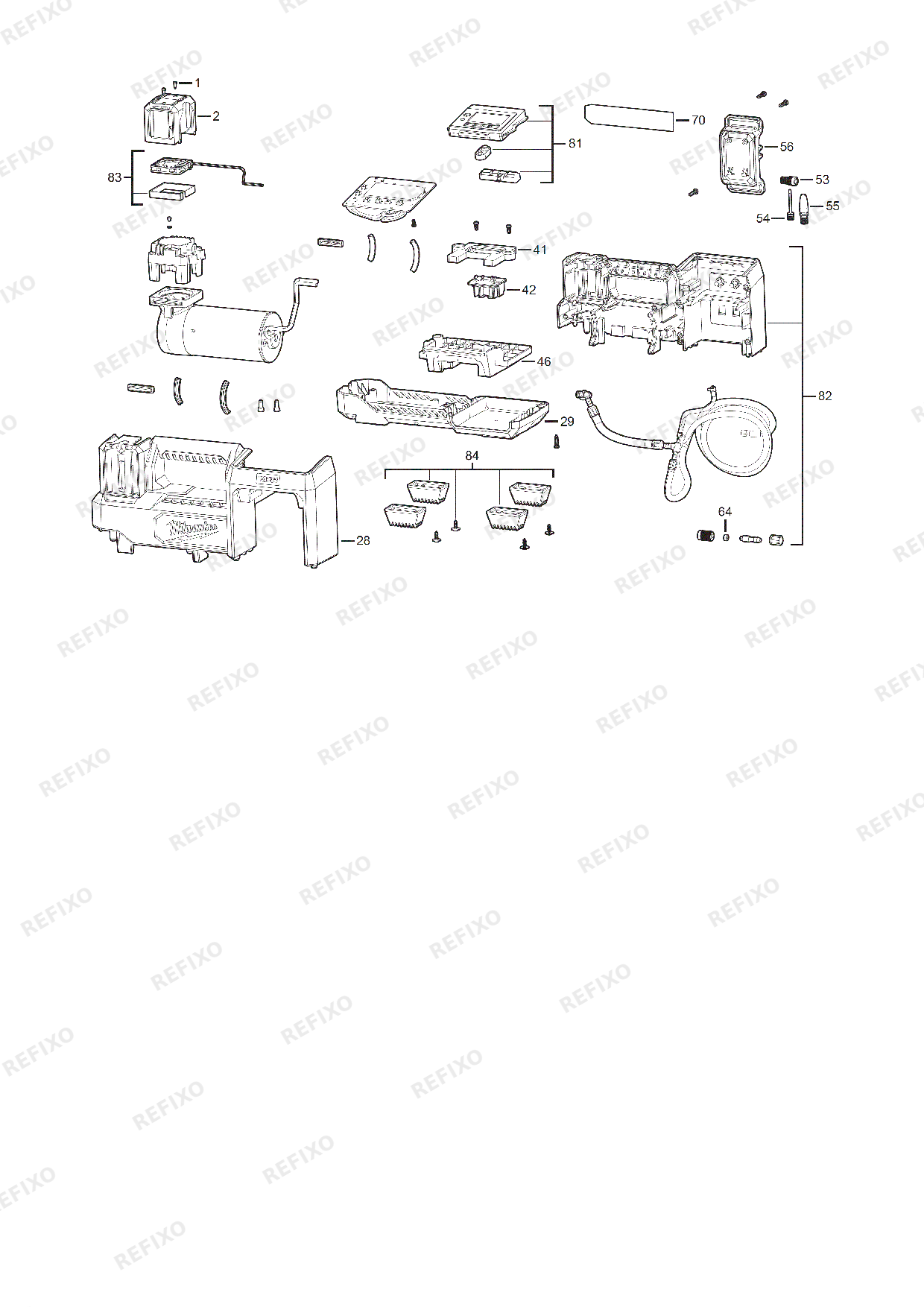 Деталировка MILWAUKEE M18BI 0 4933478706 4000483539 — схема запчастей в разборе