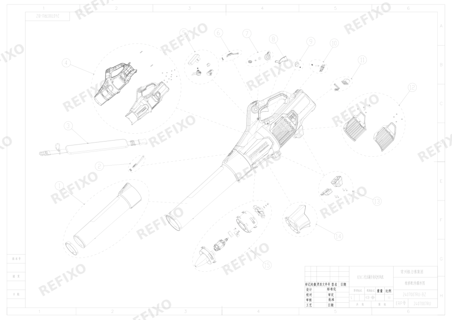 Деталировка Greenworks 2407007RU-Exploded view — схема запчастей в разборе