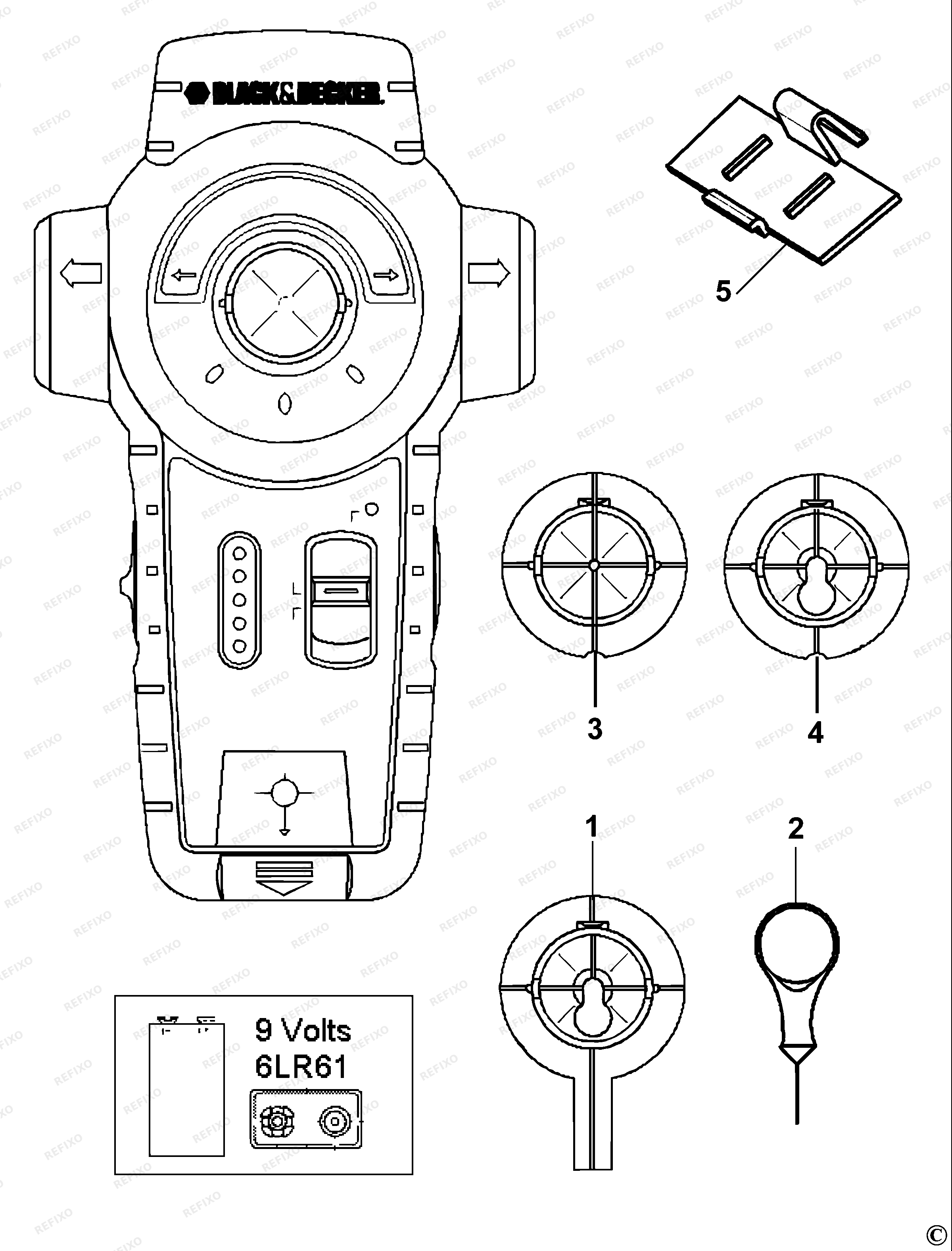 Black&Decker ЛАЗЕР BDL110S — схема запчастей