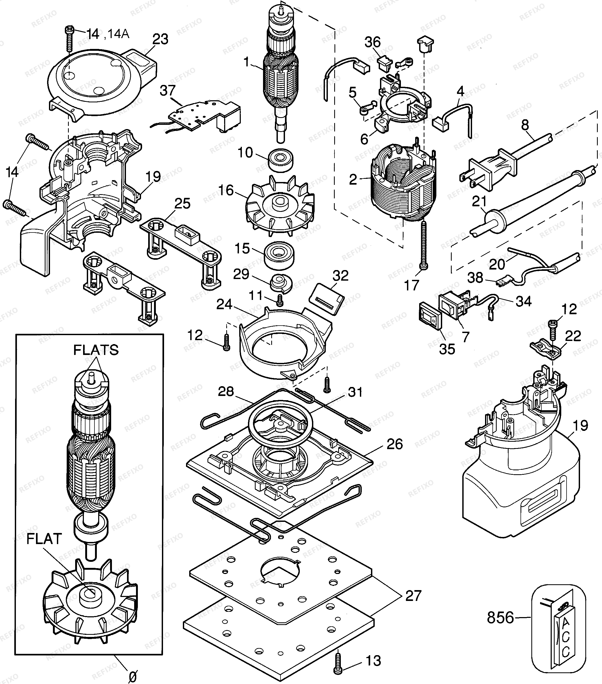Black&Decker SANDER,PALM 4011-22 — схема запчастей