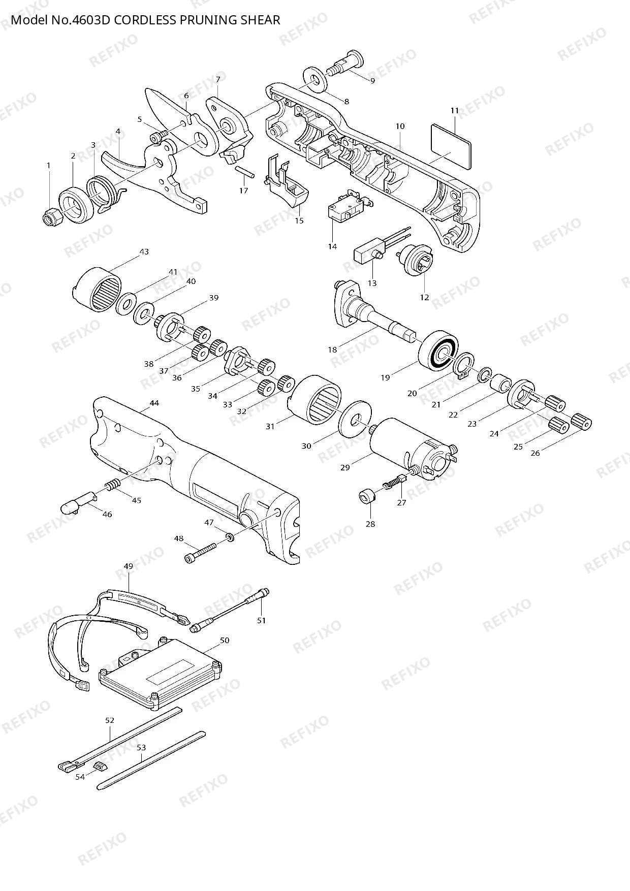 Деталировка MAKITA 4603D — схема запчастей в разборе