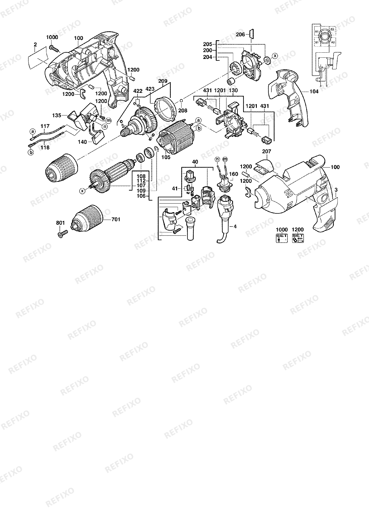 Деталировка MILWAUKEE DE10RX 4933409211 4000409212 — схема запчастей в разборе