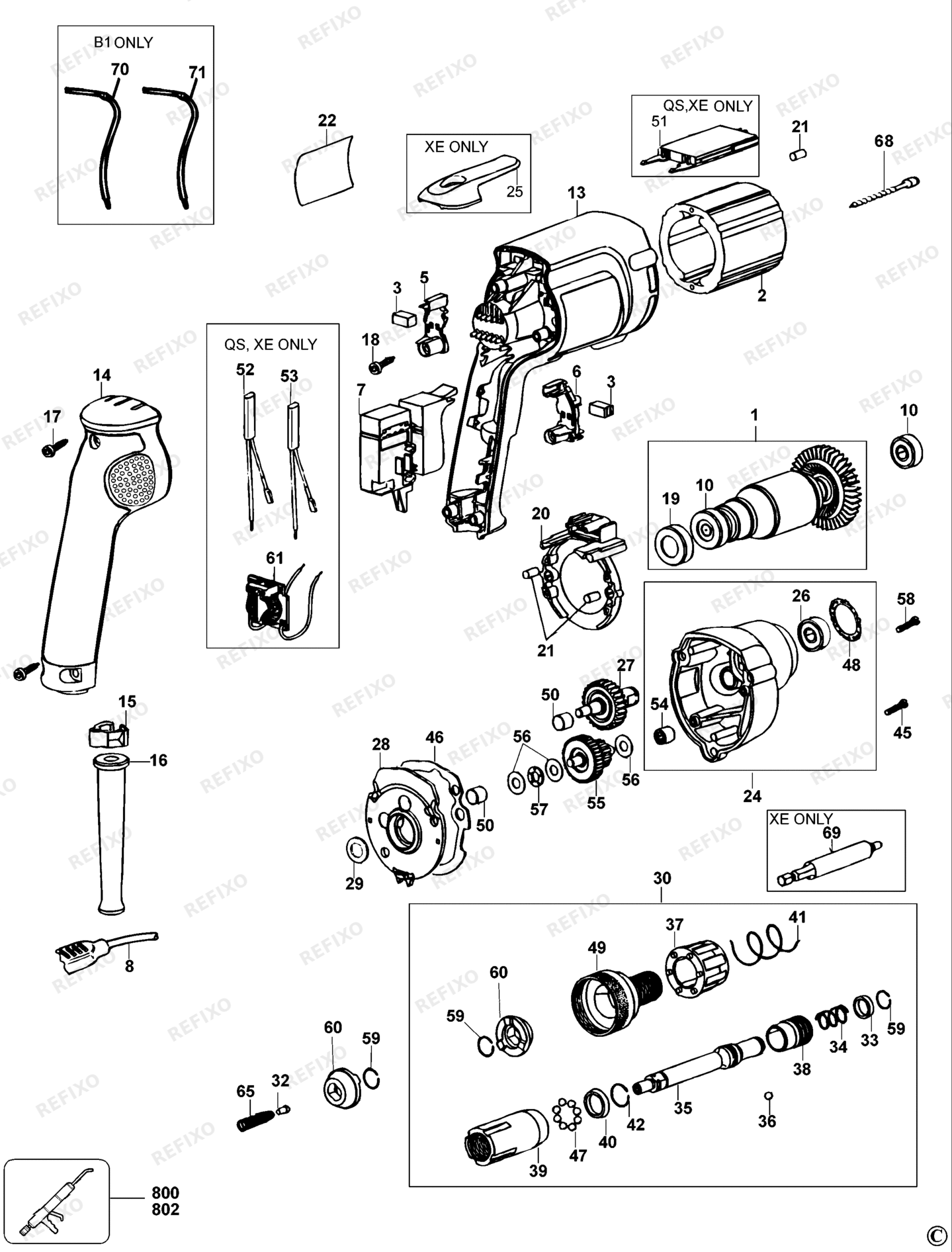Деталировка DeWalt DW269K-QS TYPE 3 SCHRAUBENDREHER DW269K-QS DW269K — схема запчастей в разборе
