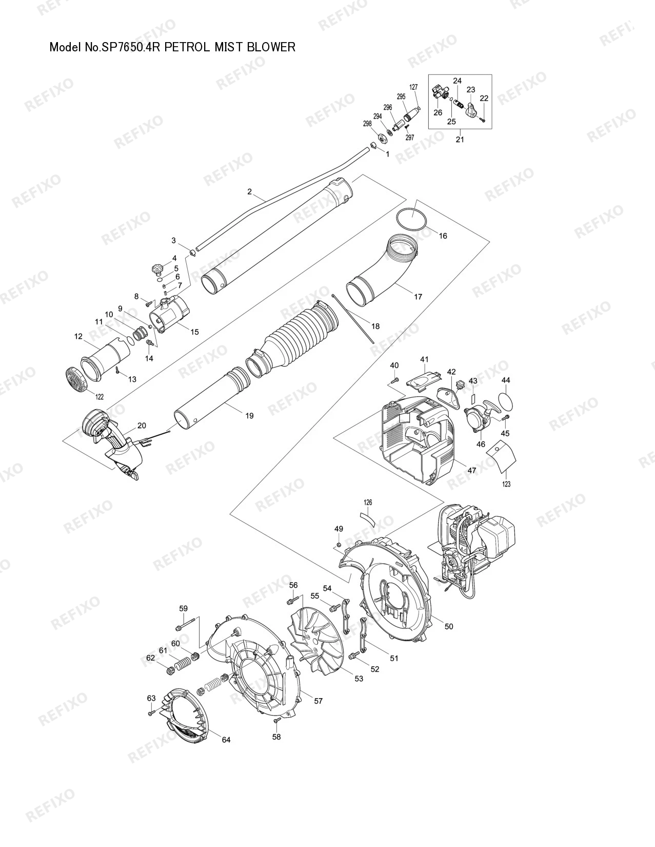 Деталировка MAKITA SP 7650.4R — схема запчастей в разборе