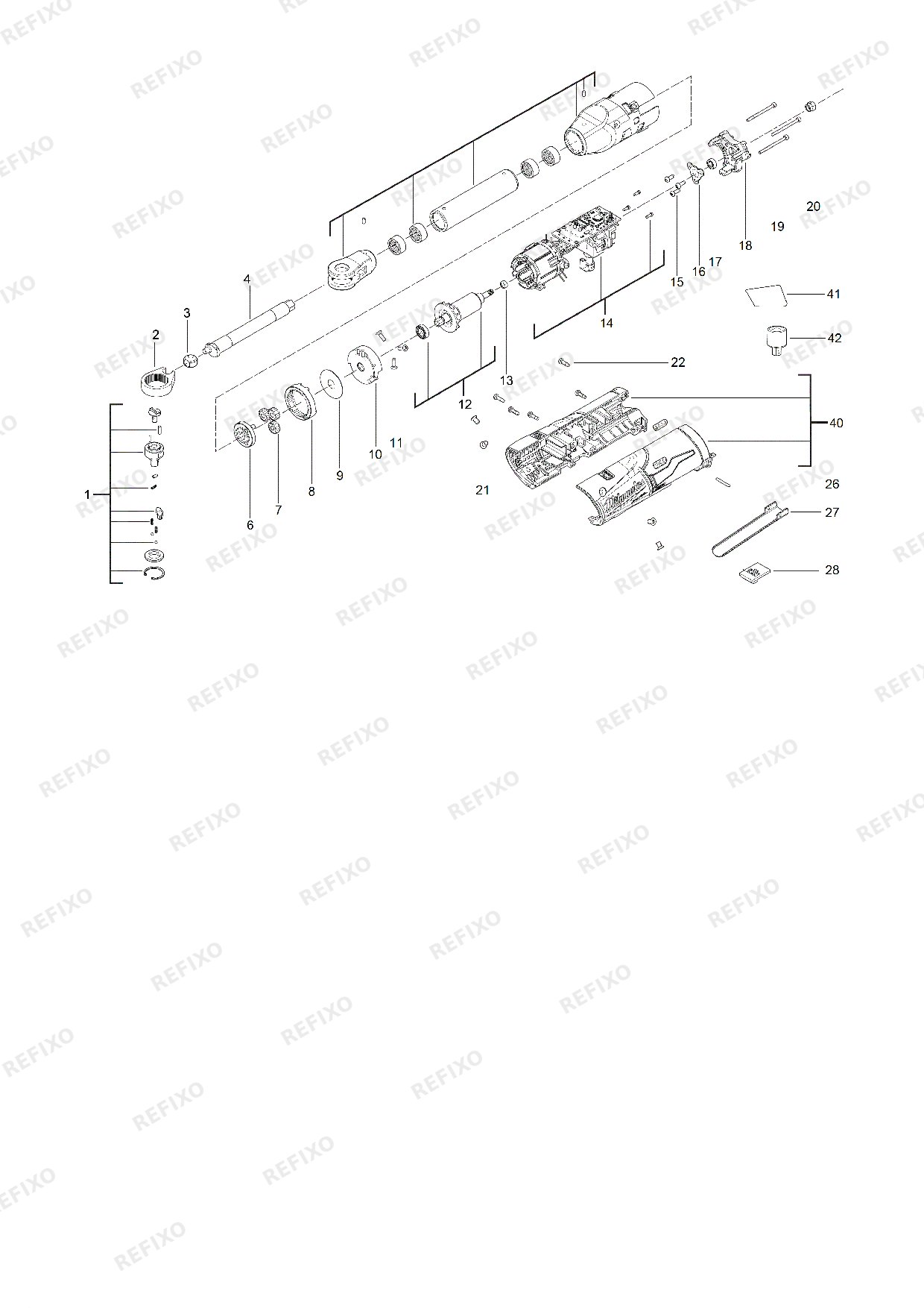 Деталировка MILWAUKEE M12FIR38LR 0 4933471500 4000474364 — схема запчастей в разборе